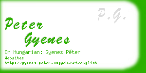 peter gyenes business card